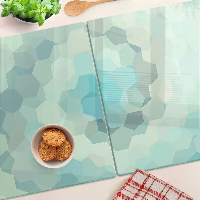 Szklana deska kuchenna Geometryczne kształty w odcieniach niebieskiego