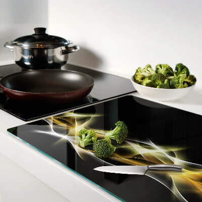 Deska kuchenna szklana Fala światła w odcieniach złota