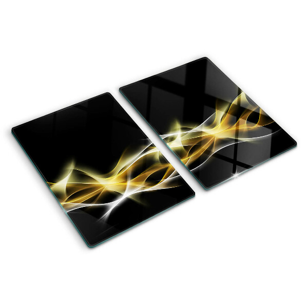 Snijplanken van glas Een golf van licht in gouden tinten