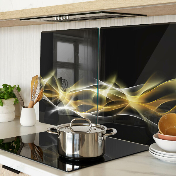 Deska kuchenna szklana Fala światła w odcieniach złota