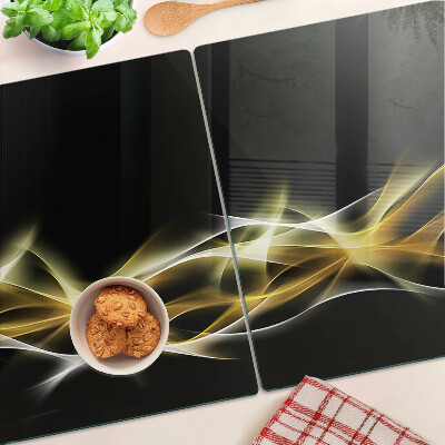 Deska kuchenna szklana Fala światła w odcieniach złota