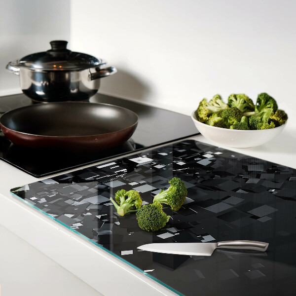 Szklana deska do krojenia Abstrakcyjne czarne kostki