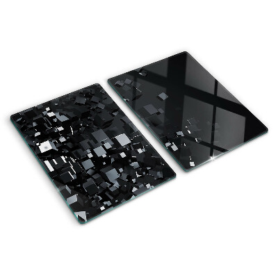 Snijplanken glas Abstracte zwarte kubussen