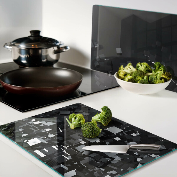 Snijplanken glas Abstracte zwarte kubussen