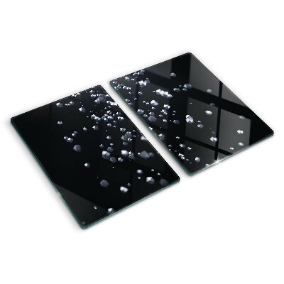 Szklana deska kuchenna Kryształowe bąbelki na czarnym tle