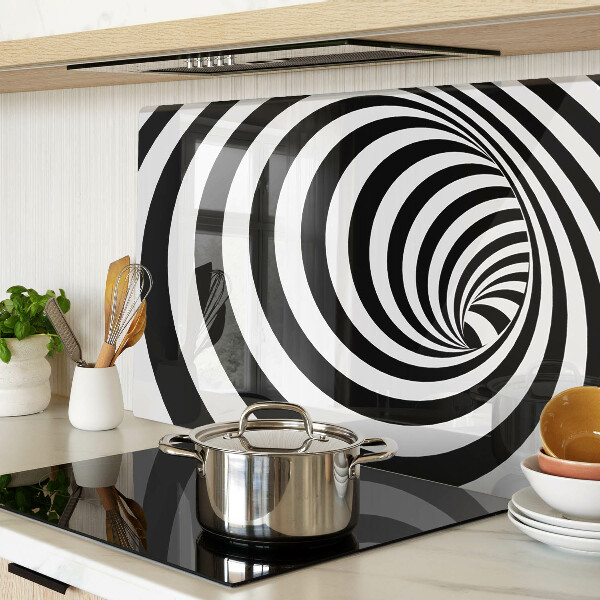 Deska kuchenna szklana Motyw spiralny w czerni i bieli