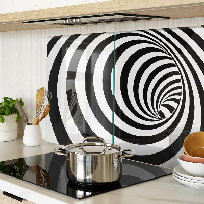 Deska kuchenna szklana Motyw spiralny w czerni i bieli