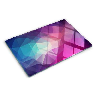 Snijplanken glas Geometrische vormen in roze en blauwe tinten.