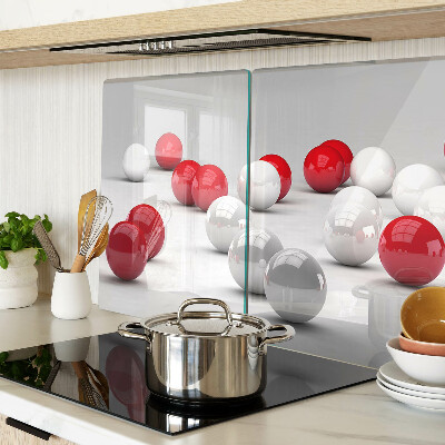 Szklana deska do krojenia Czerwone i białe kule