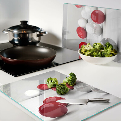 Szklana deska do krojenia Czerwone i białe kule