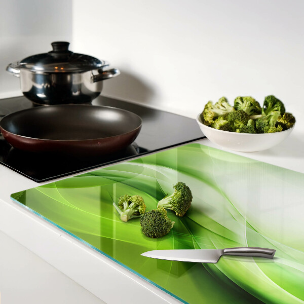 Snijplanken van glas Groene golven en kleurovergangen