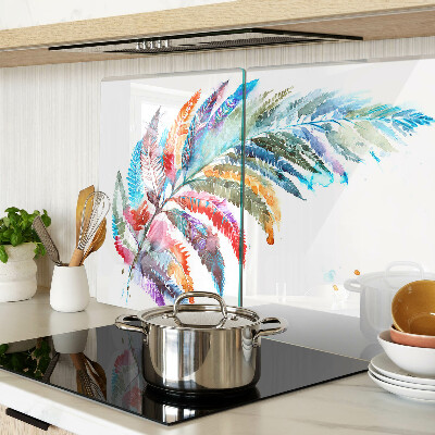 Glazen snijplanken Varenbladeren in regenboogkleuren