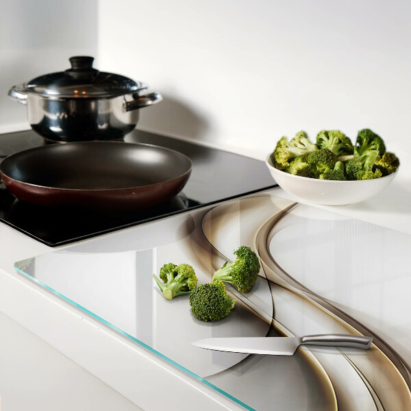 Deska kuchenna szklana Fale w odcieniach beżu