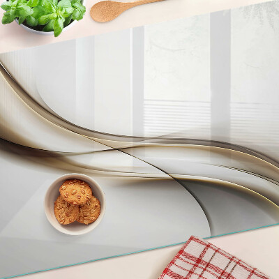 Snijplanken glas Golven in beigetinten