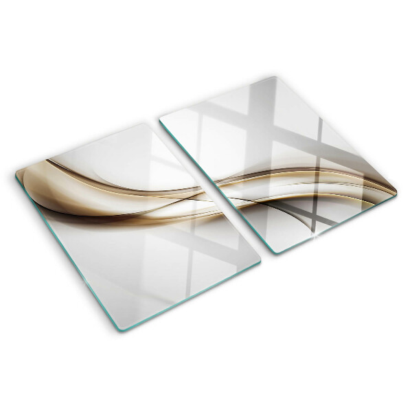 Deska kuchenna szklana Fale w odcieniach beżu