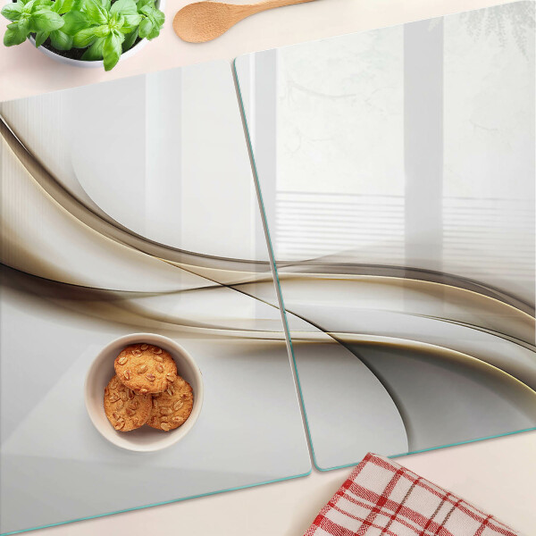 Deska kuchenna szklana Fale w odcieniach beżu