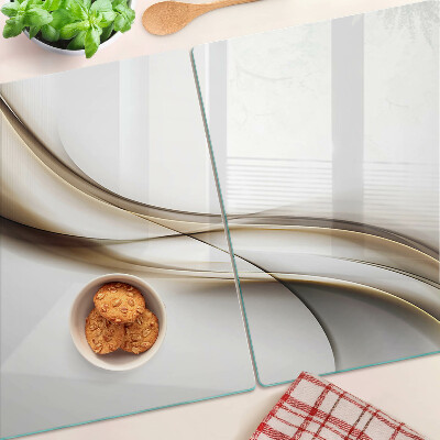 Deska kuchenna szklana Fale w odcieniach beżu