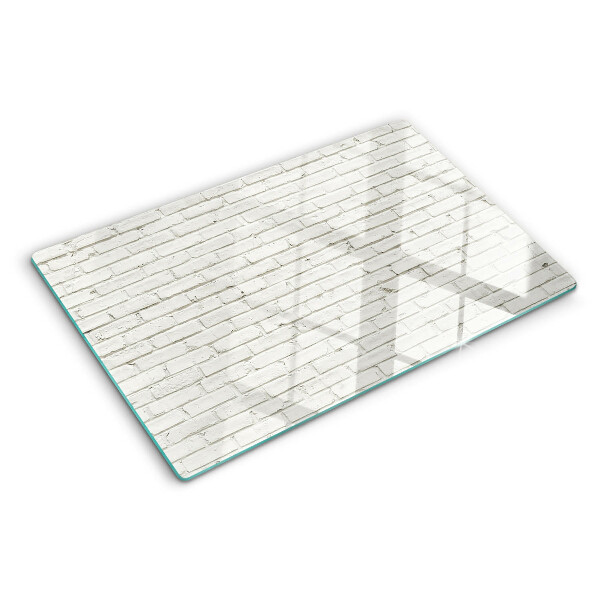 Glazen snijplanken Witte bakstenen muur