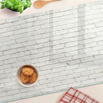 Glazen snijplanken Witte bakstenen muur