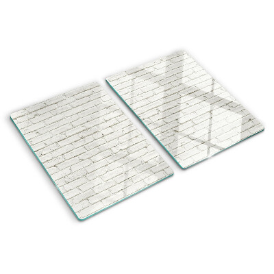 Szklana deska do krojenia Ceglana ściana w kolorze białym