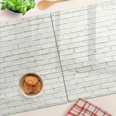 Szklana deska do krojenia Ceglana ściana w kolorze białym