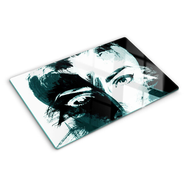 Szklana deska kuchenna Portret w stylu abstrakcyjnym