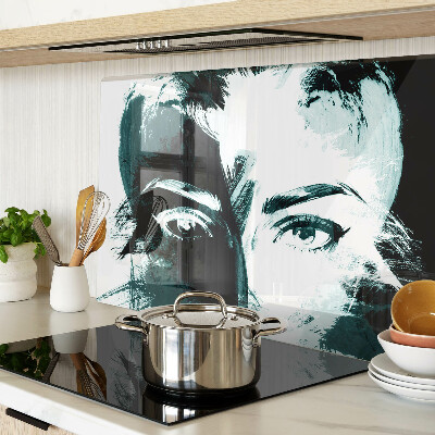Szklana deska kuchenna Portret w stylu abstrakcyjnym