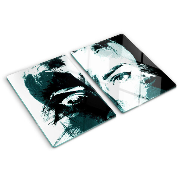 Szklana deska kuchenna Portret w stylu abstrakcyjnym