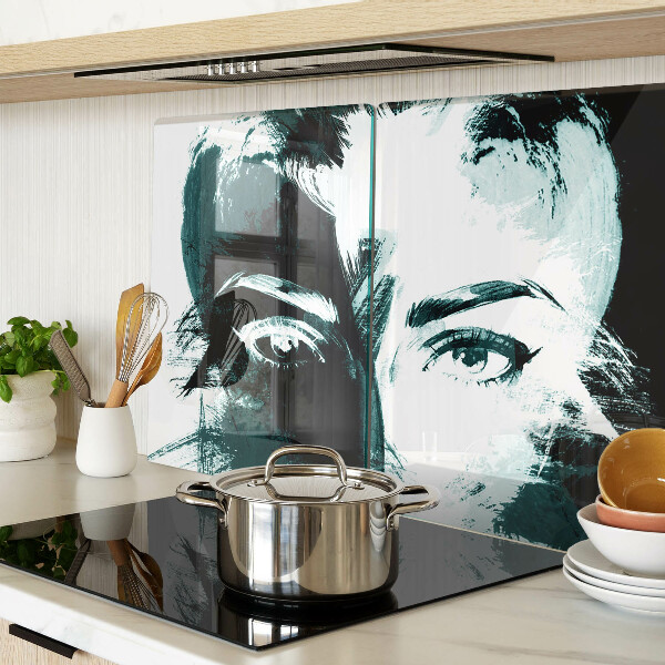 Szklana deska kuchenna Portret w stylu abstrakcyjnym