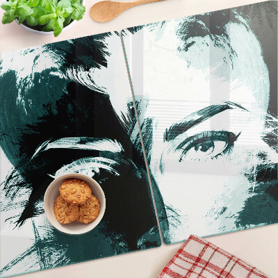 Glazen snijplanken Portret in abstracte stijl