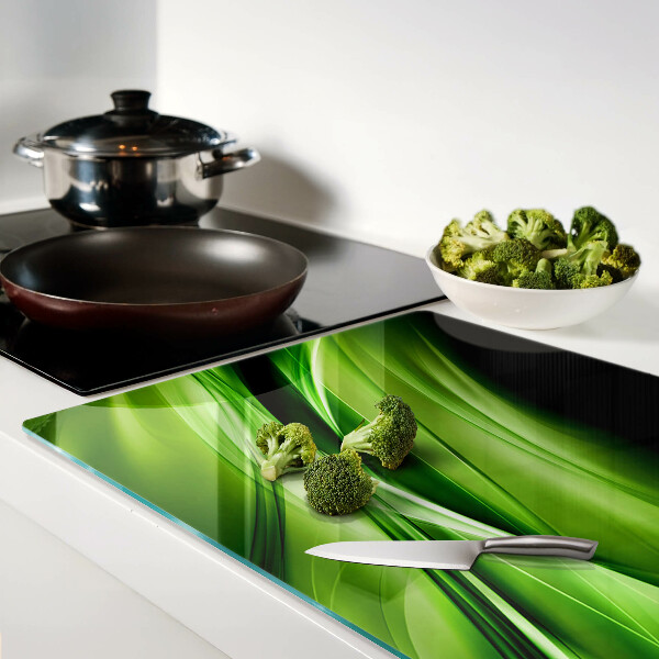 Szklana deska kuchenna Zielone fale abstrakcyjne