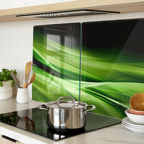 Szklana deska kuchenna Zielone fale abstrakcyjne