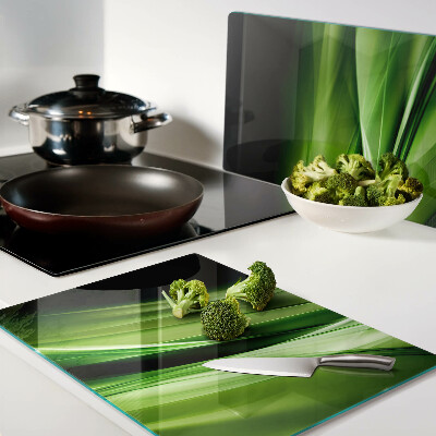 Szklana deska kuchenna Zielone fale abstrakcyjne