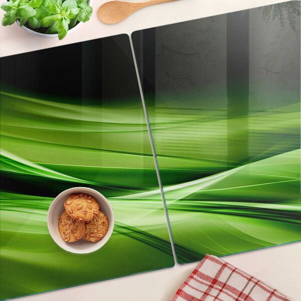 Szklana deska kuchenna Zielone fale abstrakcyjne