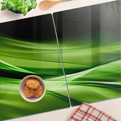 Szklana deska kuchenna Zielone fale abstrakcyjne