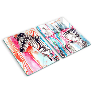 Deska kuchenna szklana Zebra w kolorowych paskach