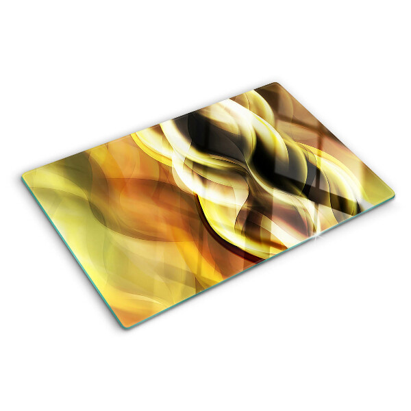 Szklana deska do krojenia Abstrakcyjne fale w odcieniach złota