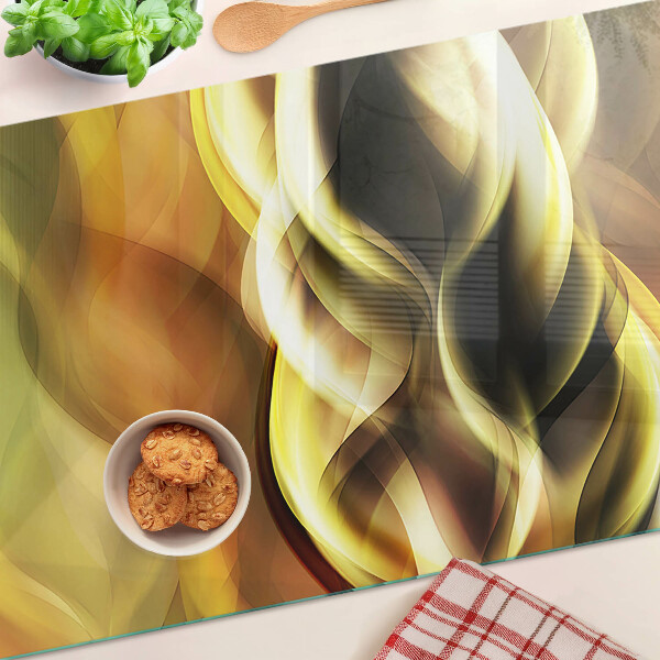 Szklana deska do krojenia Abstrakcyjne fale w odcieniach złota