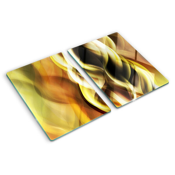 Szklana deska do krojenia Abstrakcyjne fale w odcieniach złota