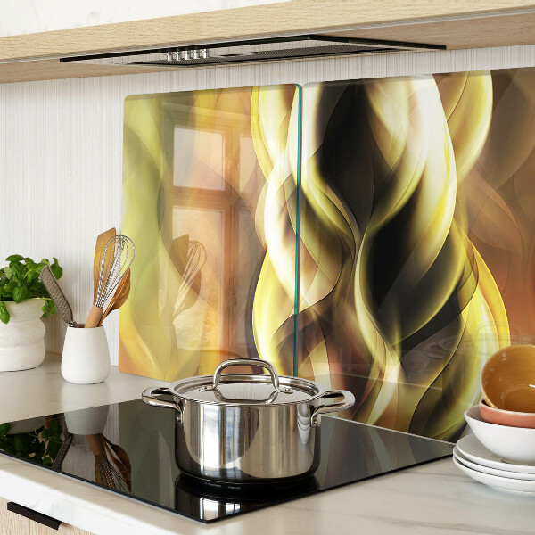 Glazen snijplanken Abstracte golven in goudtinten