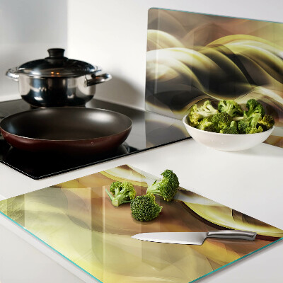 Szklana deska do krojenia Abstrakcyjne fale w odcieniach złota