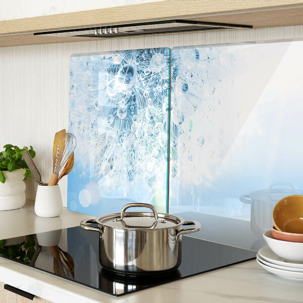 Szklana deska do krojenia Kwiat dmuchawca z kroplami wody