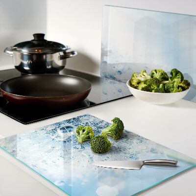 Szklana deska do krojenia Kwiat dmuchawca z kroplami wody