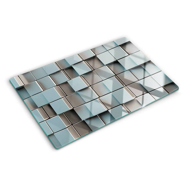 Snijplanken glas Geometrische tegels in blauwe tinten