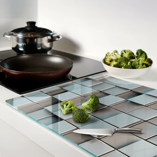 Szklana deska do krojenia Geometryczne kafelki w odcieniach niebieskiego