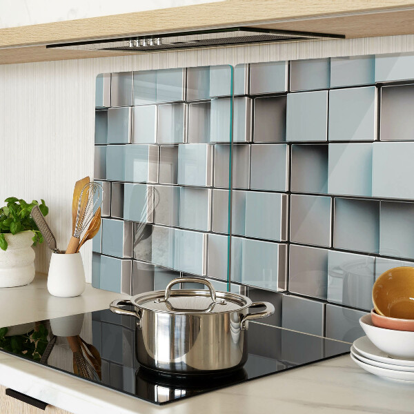 Snijplanken glas Geometrische tegels in blauwe tinten