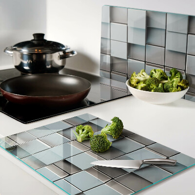 Snijplanken glas Geometrische tegels in blauwe tinten