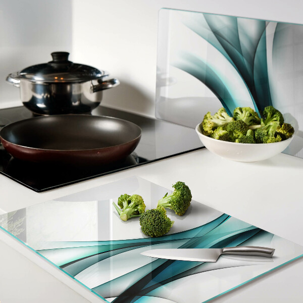 Szklana deska kuchenna Fale w odcieniach niebieskiego