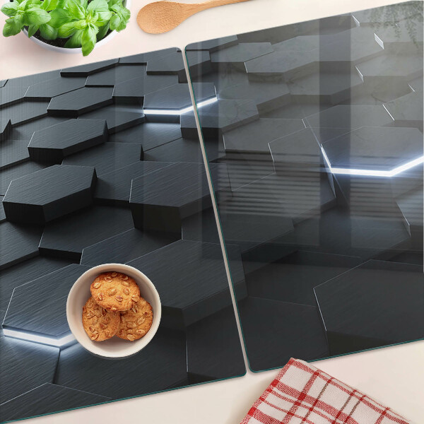 Glazen snijplanken Hexagonaal patroon met een 3D-effect