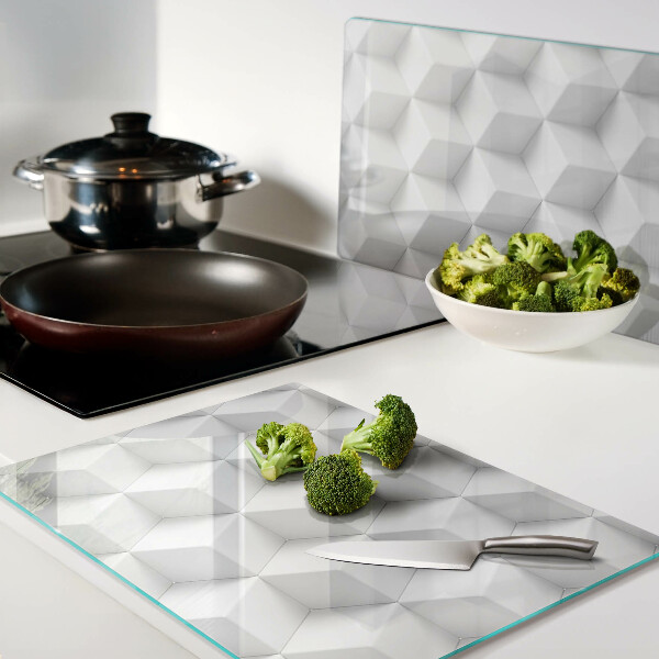 Glazen snijplanken Driedimensionaal zeshoekig patroon